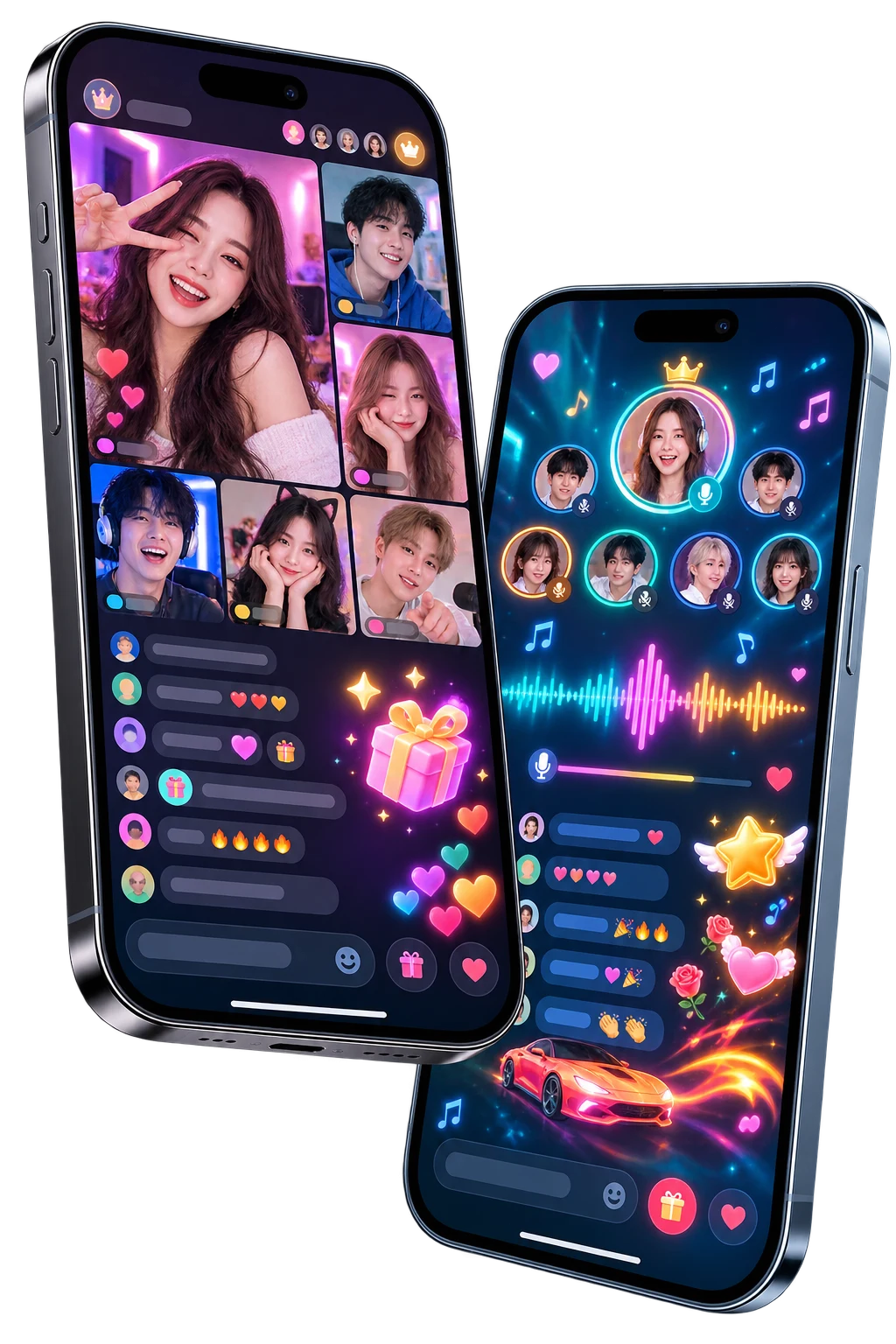 MIGO Live social entertainment app on two smartphones